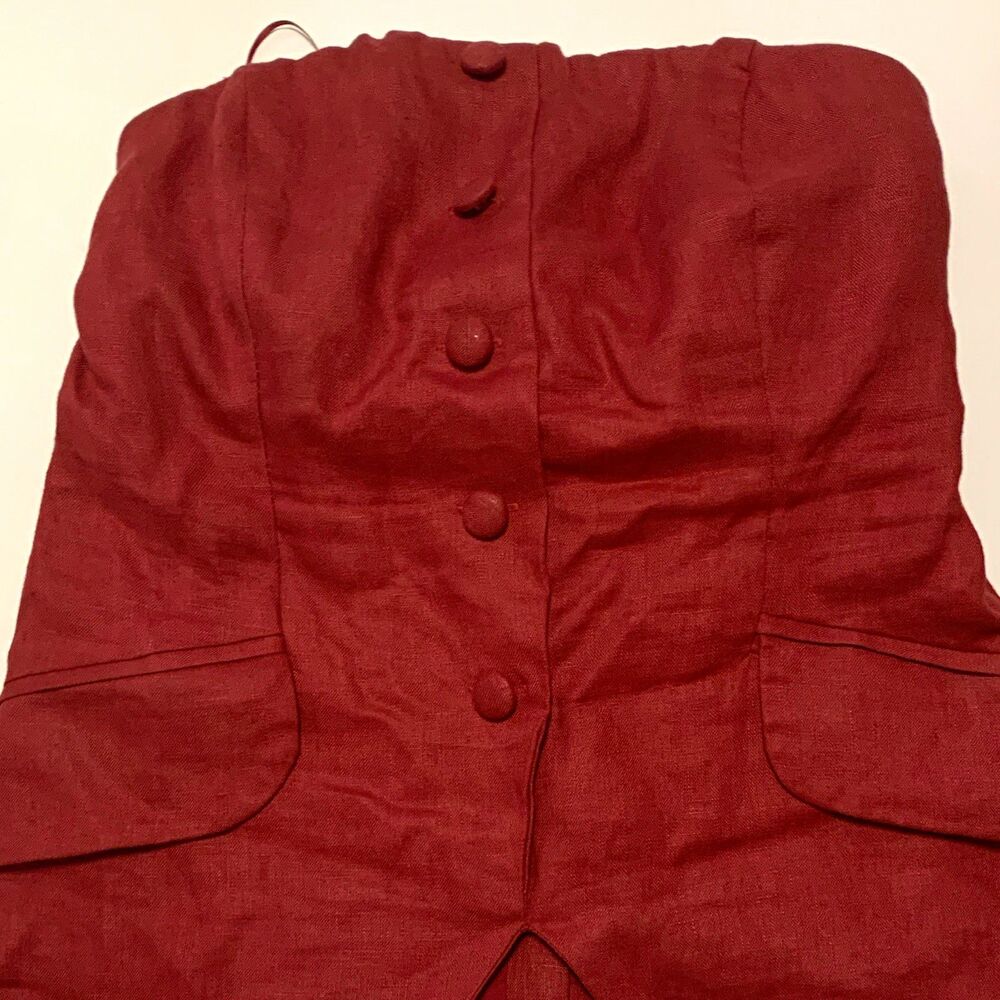 Olivia ceous top women’s red strapless 100% linen